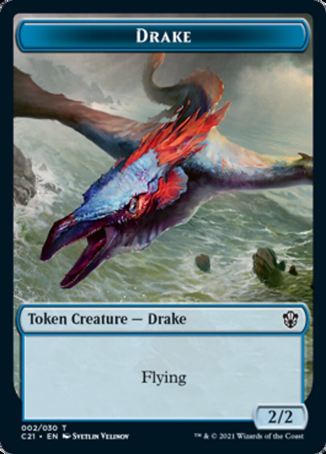 Drake // Elemental (002) Double-Sided Token [Commander 2021 Tokens] | Silver Goblin