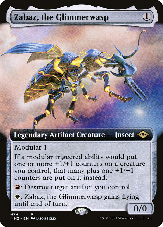 Zabaz, the Glimmerwasp (Extended Art) [Modern Horizons 2] Foil