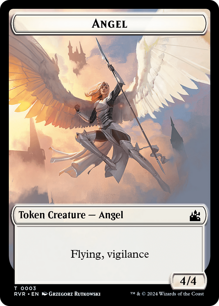 Saproling // Angel (0003) Double-Sided Token [Ravnica Remastered Tokens] | Silver Goblin