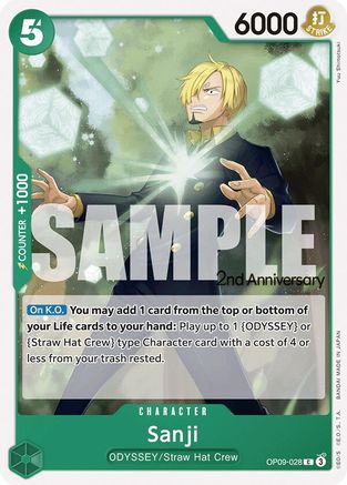 Sanji (028)  (OP09-028) - Emperors in the New World: 2nd Anniversary Tournament Cards | Silver Goblin