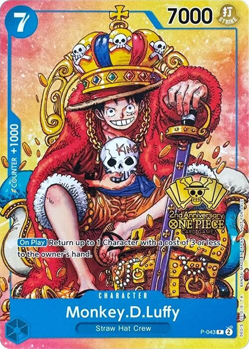 Monkey.D.Luffy (2nd Anniversary Stamped Promo) [One Piece Promotion Cards] | Silver Goblin