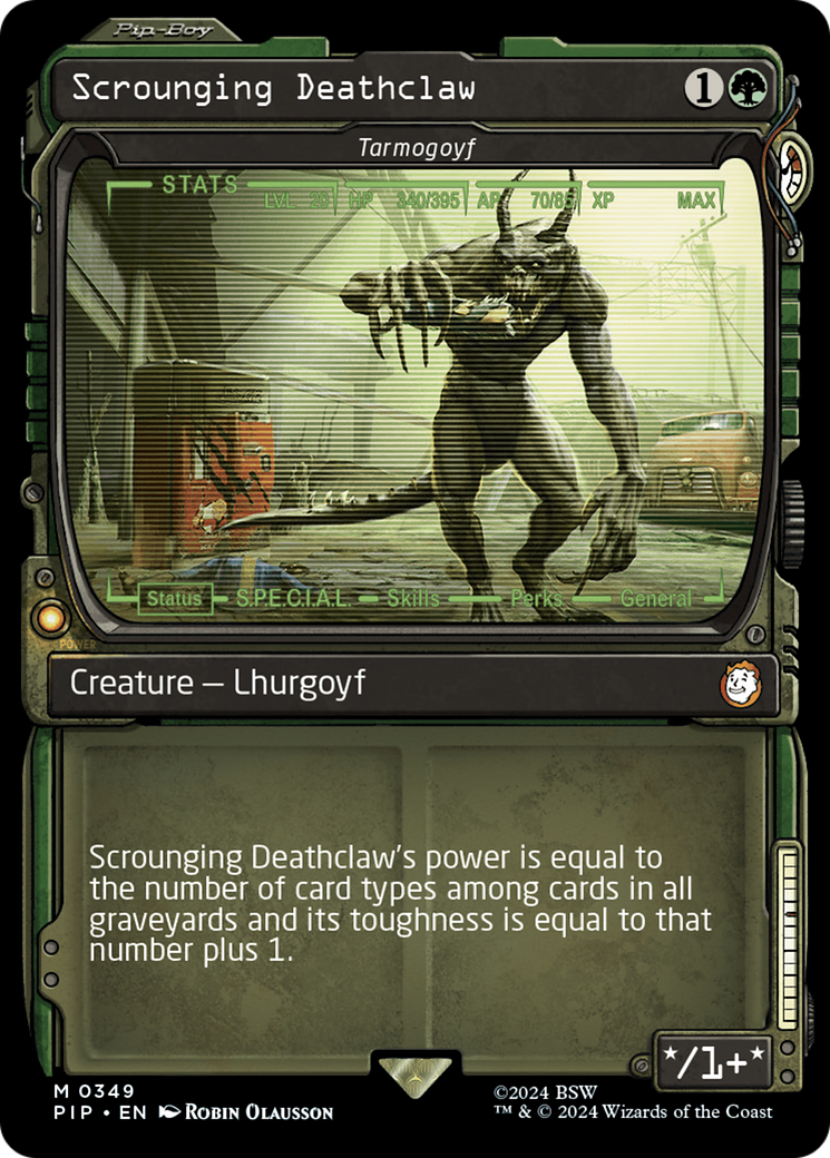 Scrounging Deathclaw - Tarmogoyf (Showcase) [Fallout] | Silver Goblin