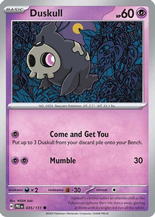 Duskull (035/131) [Scarlet & Violet: Prismatic Evolutions] | Silver Goblin