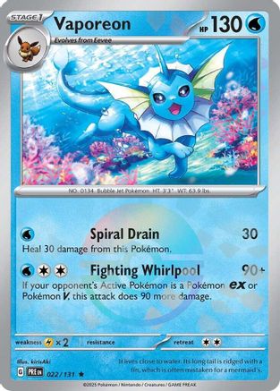 Vaporeon (022/131) (Poke Ball Pattern) [Scarlet & Violet: Prismatic Evolutions] | Silver Goblin