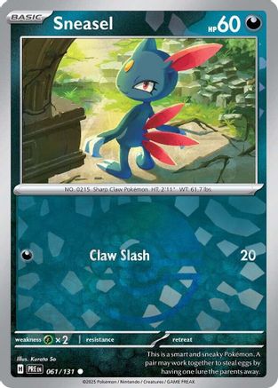 Sneasel (061/131) (Poke Ball Pattern) [Scarlet & Violet: Prismatic Evolutions] | Silver Goblin