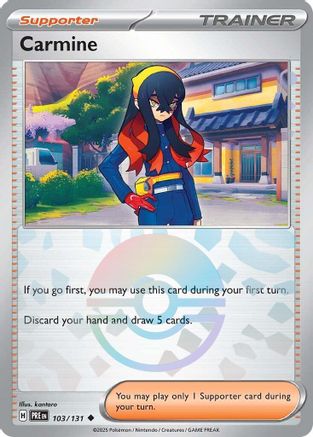 Carmine (103/131) (Poke Ball Pattern) [Scarlet & Violet: Prismatic Evolutions] | Silver Goblin