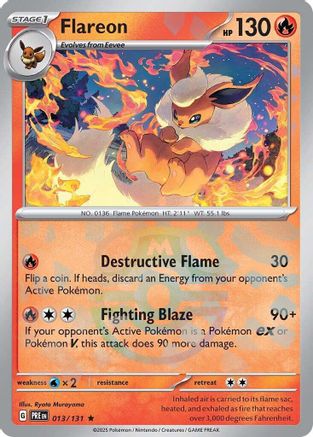 Flareon (013/131) (Master Ball Pattern) [Scarlet & Violet: Prismatic Evolutions] | Silver Goblin