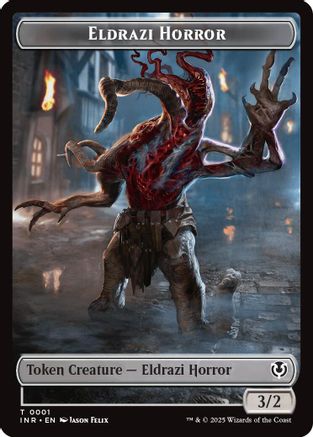 Eldrazi Horror // Human Soldier (0003) Double-Sided Token (INR1 // 3) Foil - Innistrad Remastered | Silver Goblin