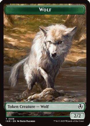 Wolf (0018) // Emblem - Arlinn, Embraces by the Moon Double-Sided Token (18 // 23) - Innistrad Remastered