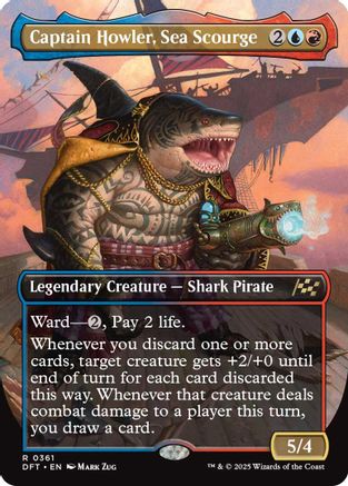 Captain Howler, Sea Scourge (Borderless) Foil (361) - Aetherdrift