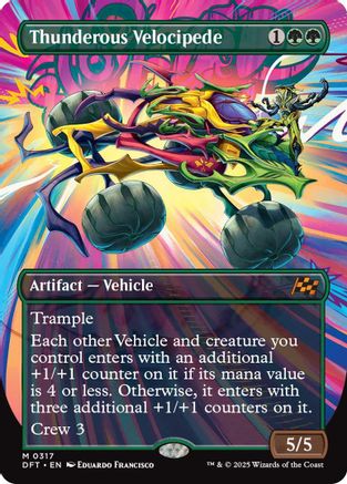 Thunderous Velocipede (Borderless) Foil (317) - Aetherdrift