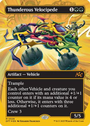 Thunderous Velocipede (Borderless) (First-Place Foil) (-529) - Aetherdrift | Silver Goblin