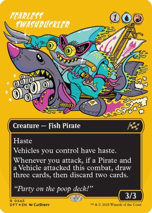 Fearless Swashbuckler (borderless) (First-Place Foil) Foil (545) - Aetherdrift