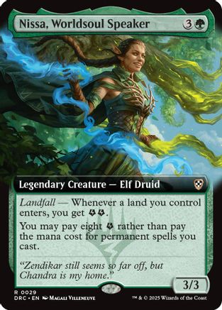 Nissa, Worldsoul Speaker (Extended Art) (DRC-029) - Commander: Aetherdrift | Silver Goblin