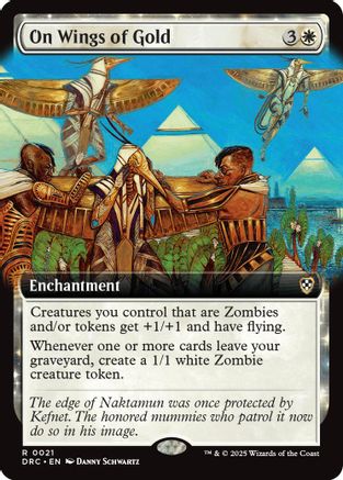 On Wings of Gold (Extended Art) (DRC-021) - Commander: Aetherdrift | Silver Goblin