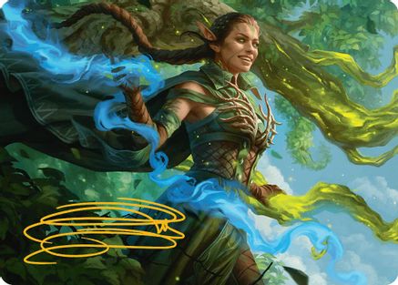 Nissa, Worldsoul Speaker Art Card (Gold-Stamped Signature) (AADFT031)  - Art Series: Aetherdrift | Silver Goblin