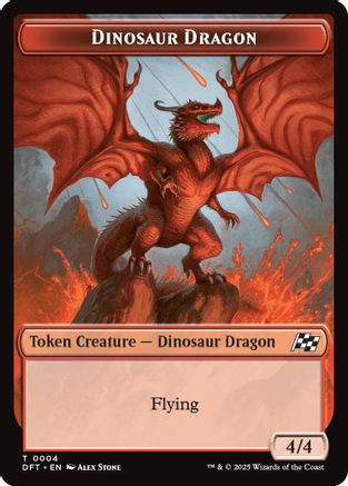 Dinosaur Dragon // Treasure Double-Sided Token (4 // 11) - Aetherdrift | Silver Goblin