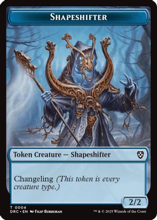 Shapeshifter // Zombie (0003) Double-Sided Token Foil (4 // 3) - Commander: Aetherdrift | Silver Goblin