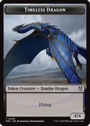 Timeless Dragon // Zombie (0003) Double-Sided Token (6 // 3) - Commander: Aetherdrift