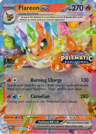 Flareon ex - 014/131 (Prismatic Evolutions Stamp) (14) Holofoil  - Miscellaneous Cards & Products | Silver Goblin