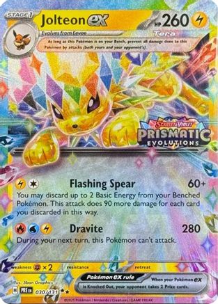 Jolteon ex - 030/131 (Prismatic Evolutions Stamp) (30) Holofoil  - Miscellaneous Cards & Products | Silver Goblin