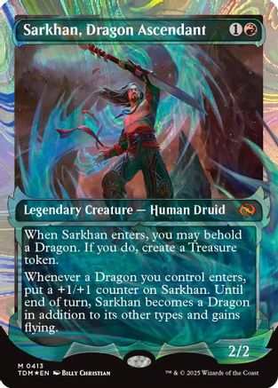 Sarkhan, Dragon Ascendant (Halo Foil) (413) - Tarkir: Dragonstorm | Silver Goblin