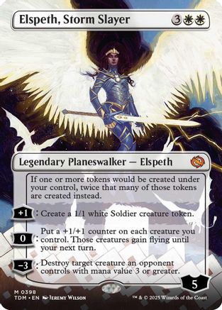 Elspeth, Storm Slayer (Borderless) (398) Foil - Tarkir: Dragonstorm