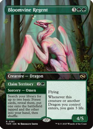 Bloomvine Regent // Claim Territory (Borderless) (381) Foil - Tarkir: Dragonstorm