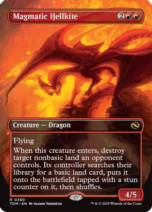 Magmatic Hellkite // Magmatic Hellkite (Borderless) (380) Foil - Tarkir: Dragonstorm