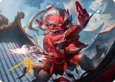 Devoted Duelist Art Card (15/54) (Gold-Stamped Signature) (015) - Art Series: Tarkir: Dragonstorm