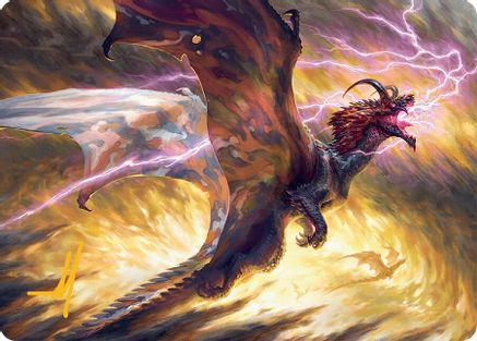 Stormscale Scion Art Card (17/54) (Gold-Stamped Signature) (017) - Art Series: Tarkir: Dragonstorm