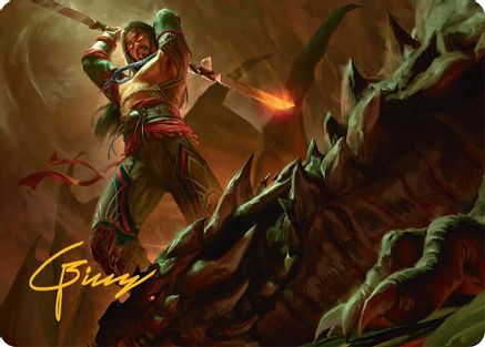 Sarkhan's Resolve Art Card (18/54) (Gold-Stamped Signature) (018) - Art Series: Tarkir: Dragonstorm