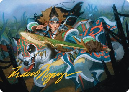 Eshki Dragonclaw Art Card (23/54) (Gold-Stamped Signature) (023) - Art Series: Tarkir: Dragonstorm