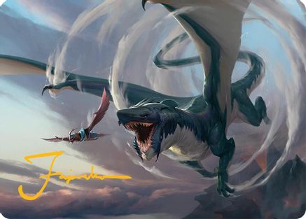 Whirlwing Stormbrood Art Card (27/54) (Gold-Stamped Signature) (027) - Art Series: Tarkir: Dragonstorm