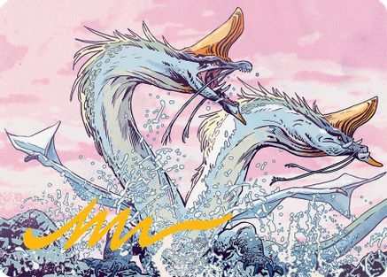 Twinmaw Stormbrood Art Card (39/54) (Gold-Stamped Signature) (039) - Art Series: Tarkir: Dragonstorm