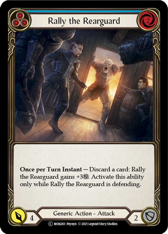 Rally the Rearguard (Blue) Unlimited Edition Rainbow Foil (MON283) - Monarch | Silver Goblin