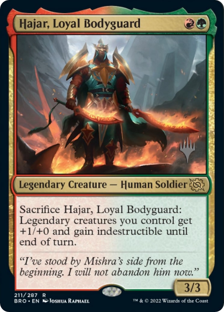 Hajar, Loyal Bodyguard (Promo Pack) [The Brothers' War Promos] | Silver Goblin