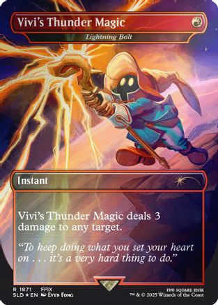 Vivi's Thunder Magic - Lightning Bolt (Rainbow Foil) (1871) Foil - Secret Lair Drop Series