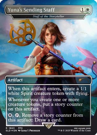 Yuna's Sending Staff - Staff of the Storyteller (Rainbow Foil) (1863) Foil - Secret Lair Drop Series