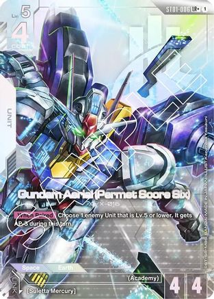 Gundam Aerial (Permet Score Six) (LR+) (ST01-006) Holofoil- Starter Deck 01 Heroic Beginnings