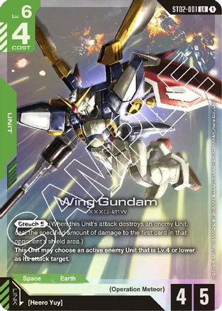 Wing Gundam (ST02-001) Holofoil- Starter Deck 02 Wings of Advance