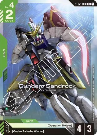 Gundam Sandrock (C+) (ST02-004) Holofoil- Starter Deck 02 Wings of Advance