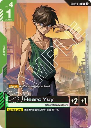 Heero Yuy (C+) (ST02-010) Holofoil- Starter Deck 02 Wings of Advance