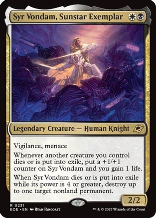 Syr Vondam, Sunstar Exemplar (231) Foil - Edge of Eternities