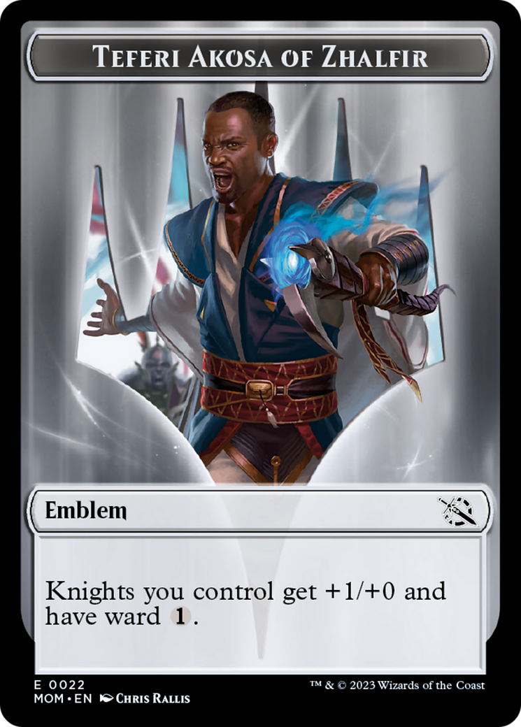 Elemental (2) // Teferi Akosa of Zhalfir Emblem Double-Sided Token [March of the Machine Tokens] | Silver Goblin