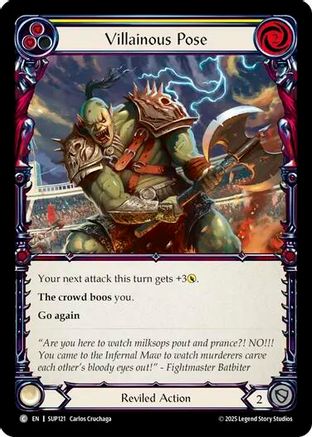 Villainous Pose (Yellow) (SUP121) Rainbow Foil - Super Slam