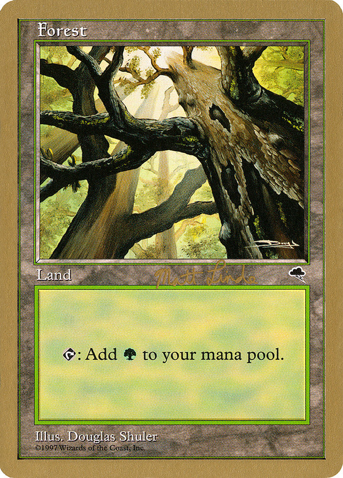 Forest (ml347a) (Matt Linde) [World Championship Decks 1999] | Silver Goblin