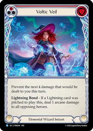 Voltic Veil (Red) (PEN204) Rainbow Foil - Compendium of Rathe