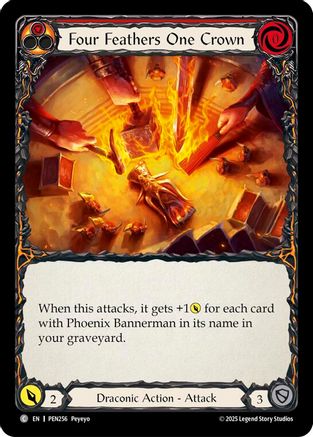 Four Feathers One Crown (Red) (PEN256) Rainbow Foil - Compendium of Rathe