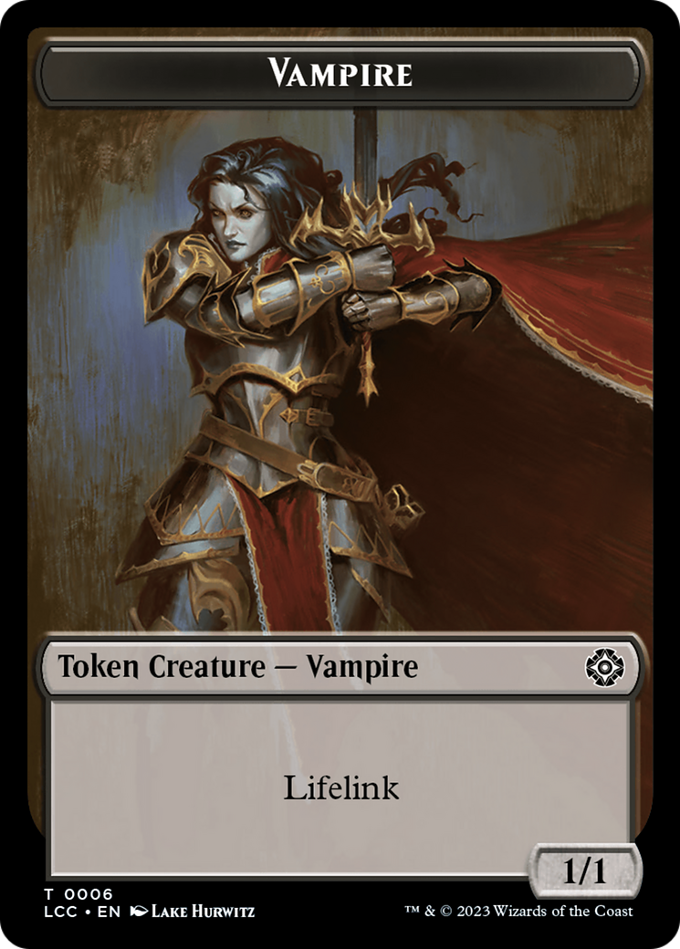 Vampire (0006) // Vampire Demon Double-Sided Token [The Lost Caverns of Ixalan Commander Tokens] | Silver Goblin